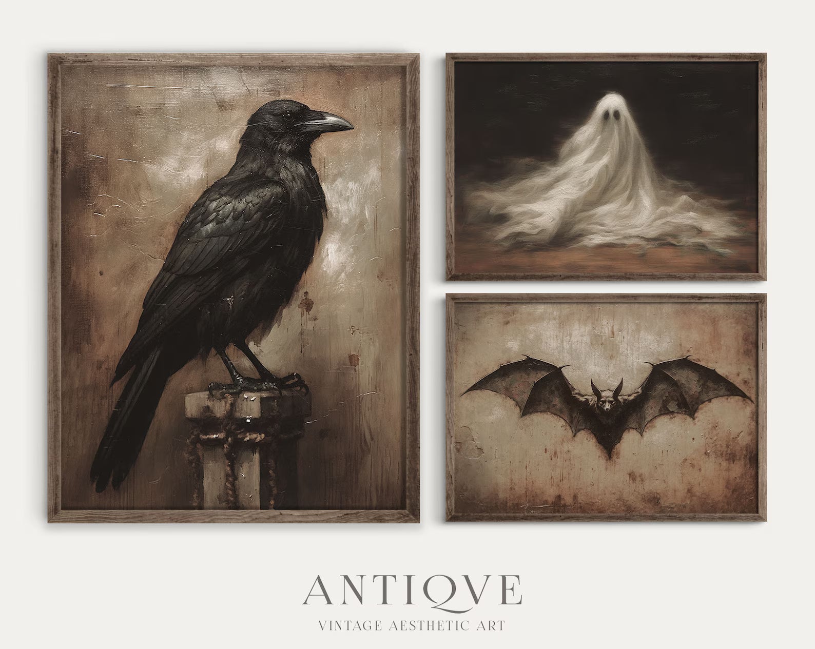 Dark and Moody Halloween Print Set | Mysterious Gallery Wall | printable download