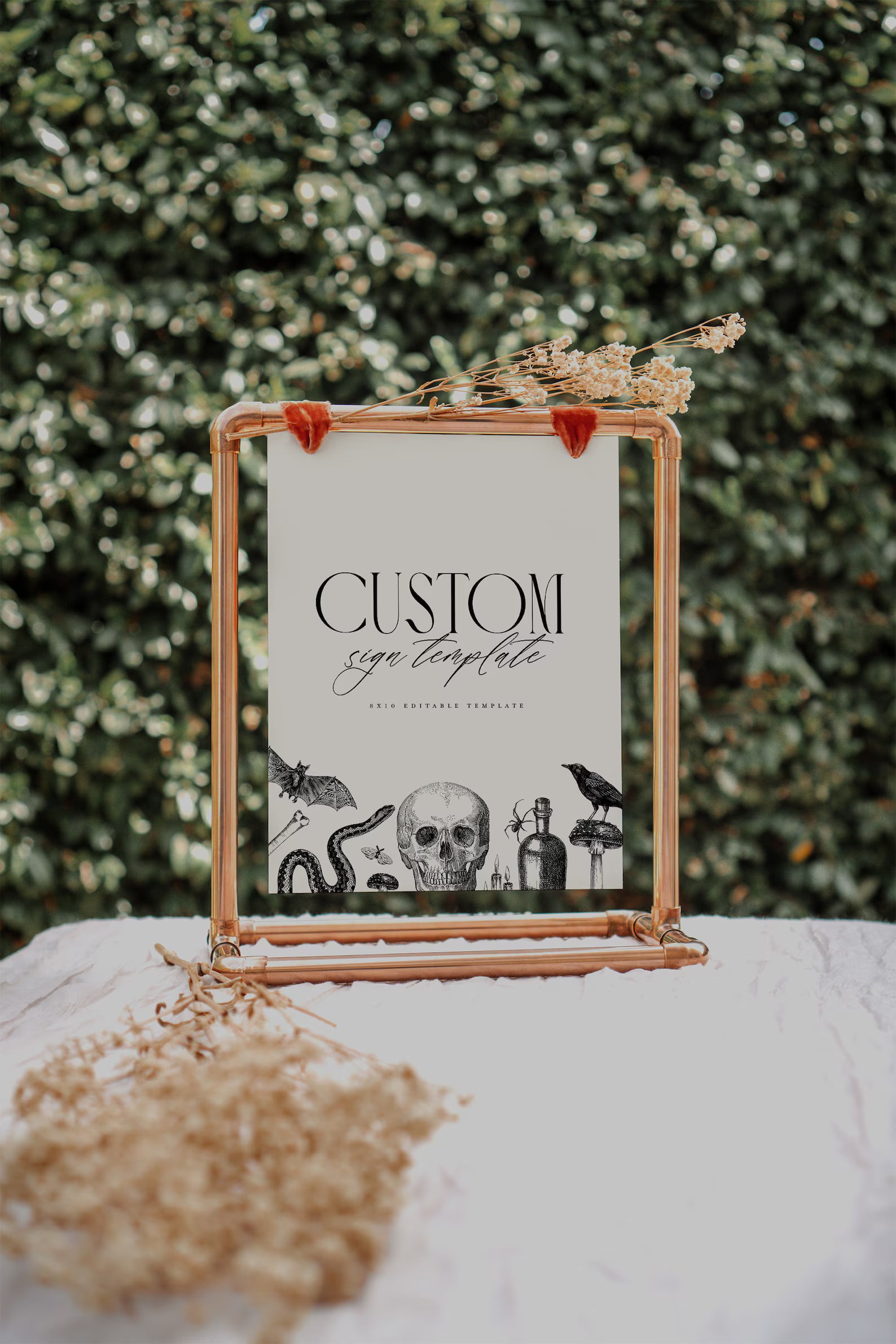 Vintage Halloween Party Invitation Template: Editable Skull Invite (Digital Download)