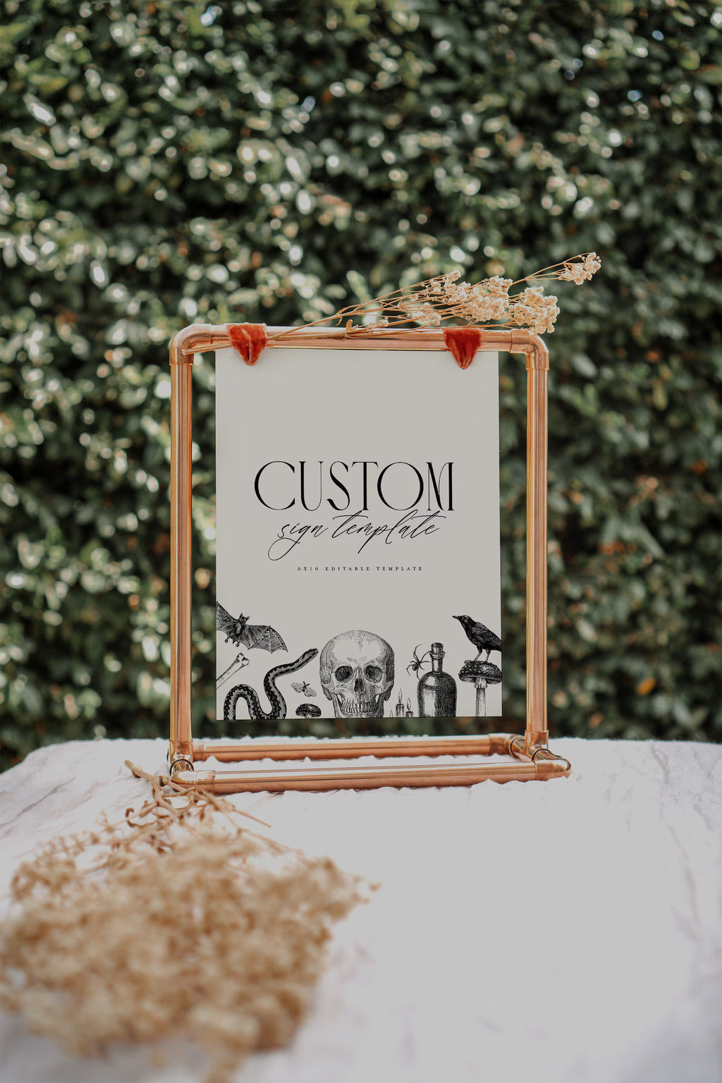 Vintage Halloween Party Invitation Template: Editable Skull Invite (Digital Download)